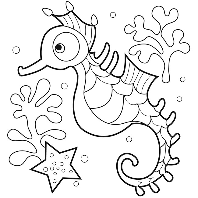 seahorse template templates animal shape sea printable colouring coloring horse seahorses crafts horses starfish