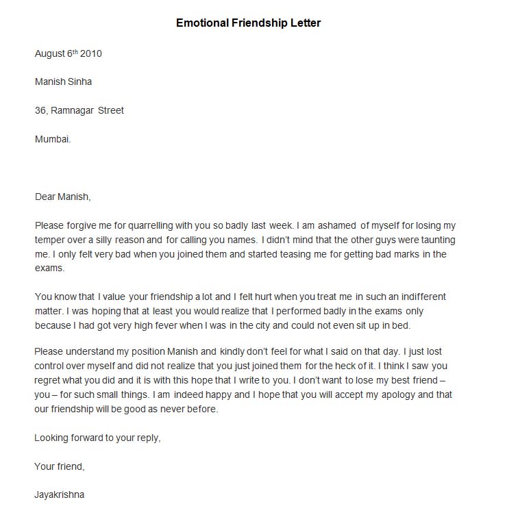 ... best friend letter emotional friendship letter cute friendship letter