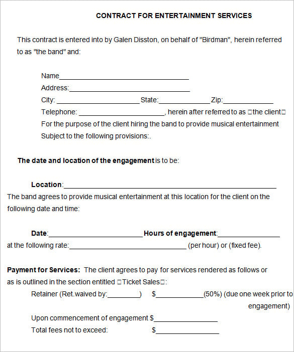band-contract-template-5-free-word-pdf-documents-download